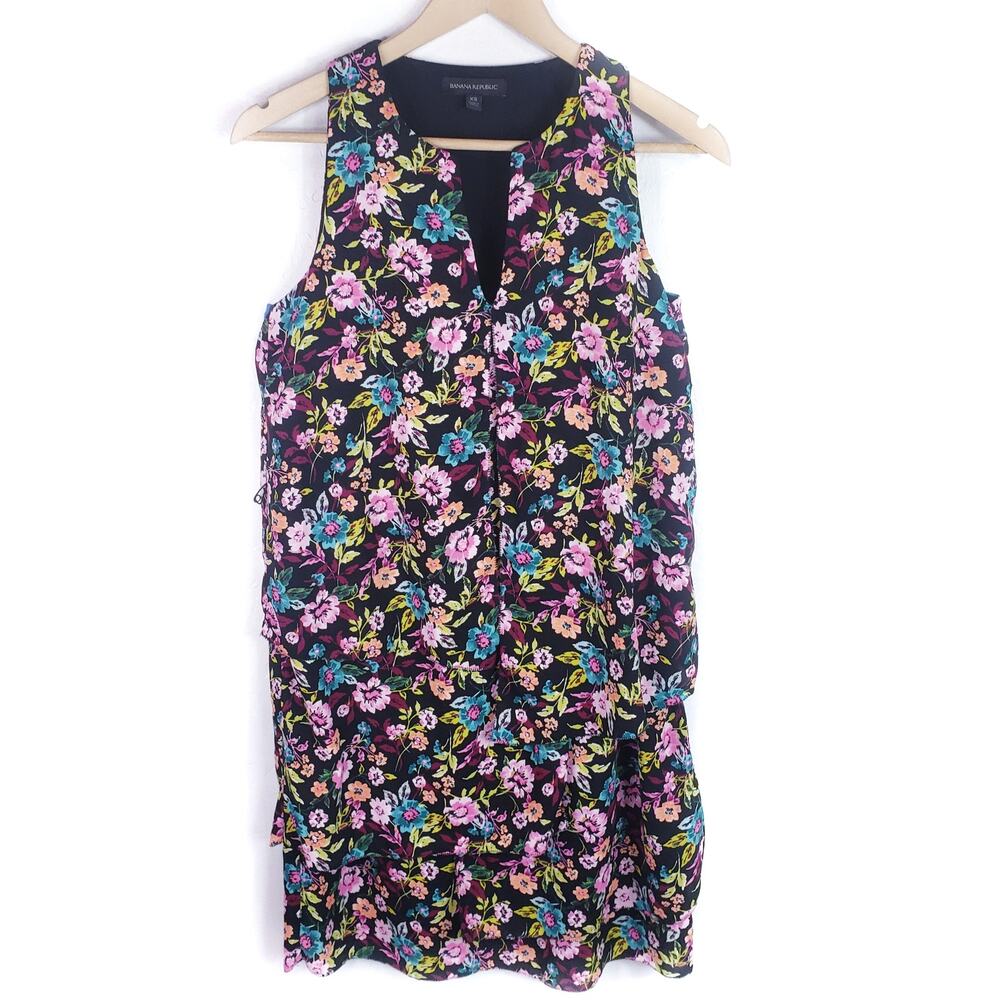 Banana Republic Floral Sleeveless Shift Dress XS